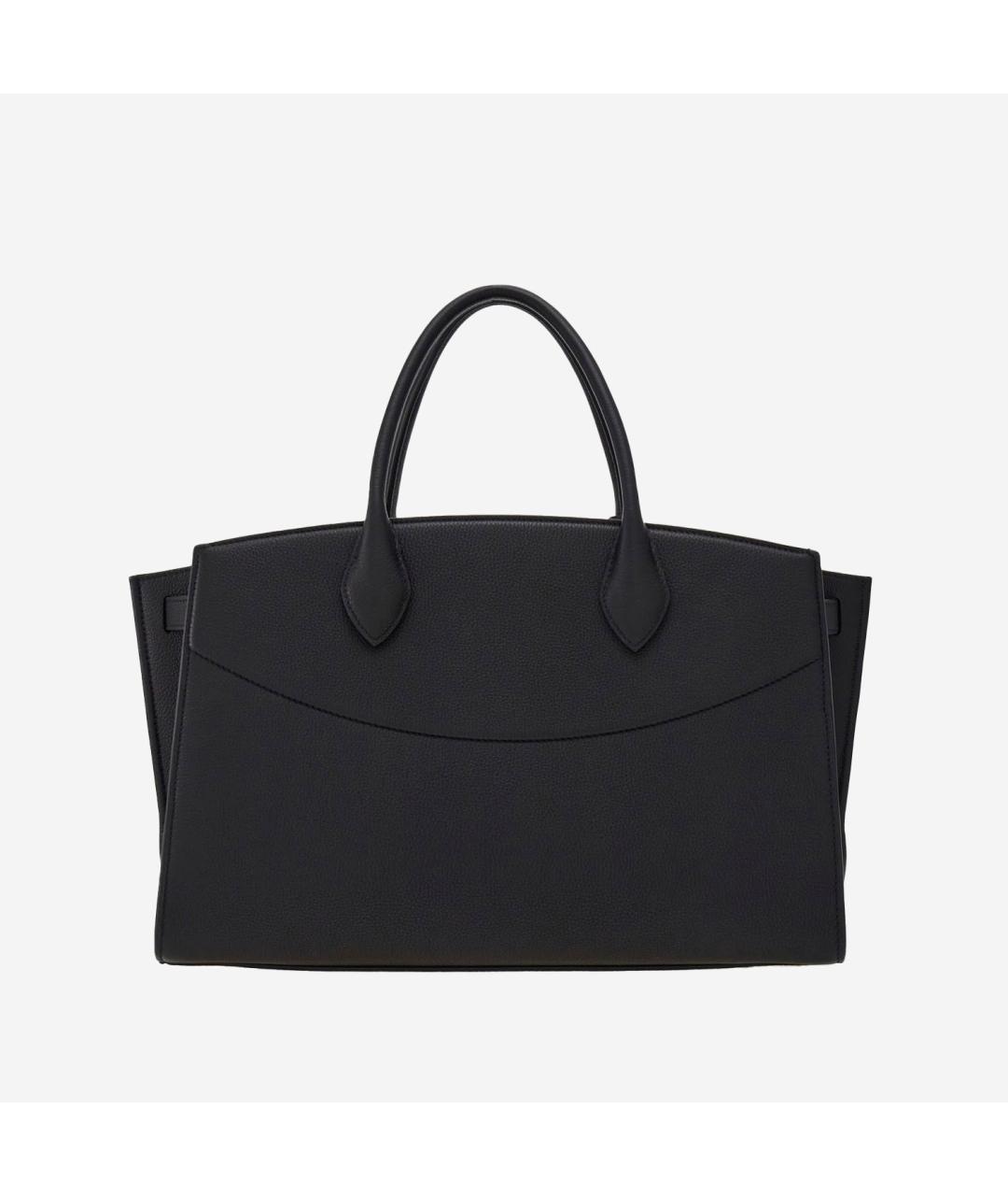 FERRAGAMO Черная кожаная сумка тоут, фото 3