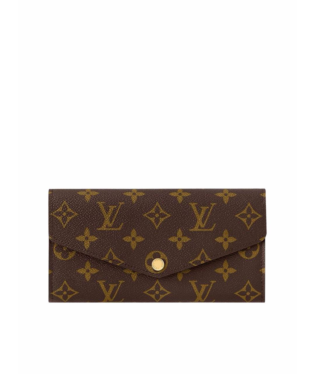 LOUIS VUITTON Коричневый кожаный кошелек, фото 1