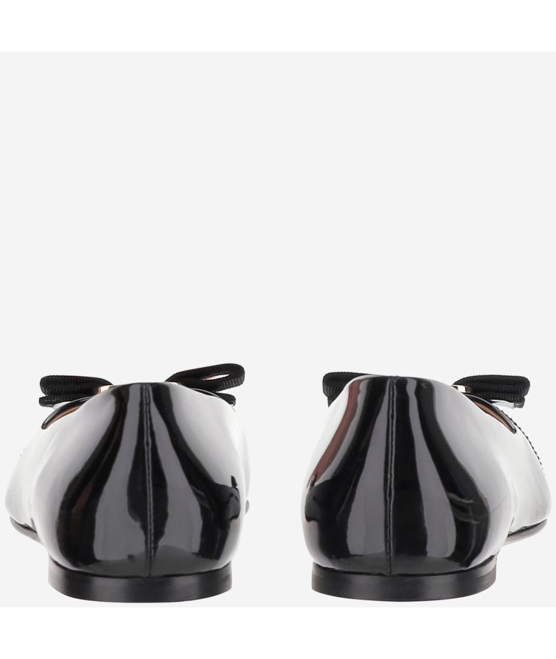FERRAGAMO Черные балетки из лакированной кожи, фото 4