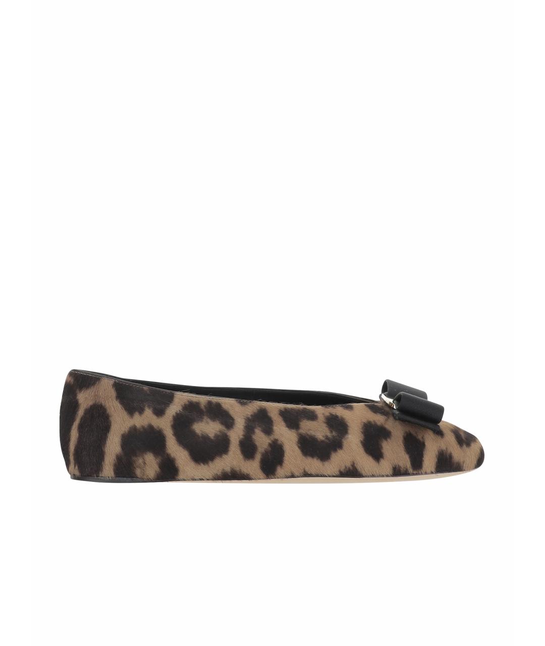 FERRAGAMO Коричневые балетки, фото 1