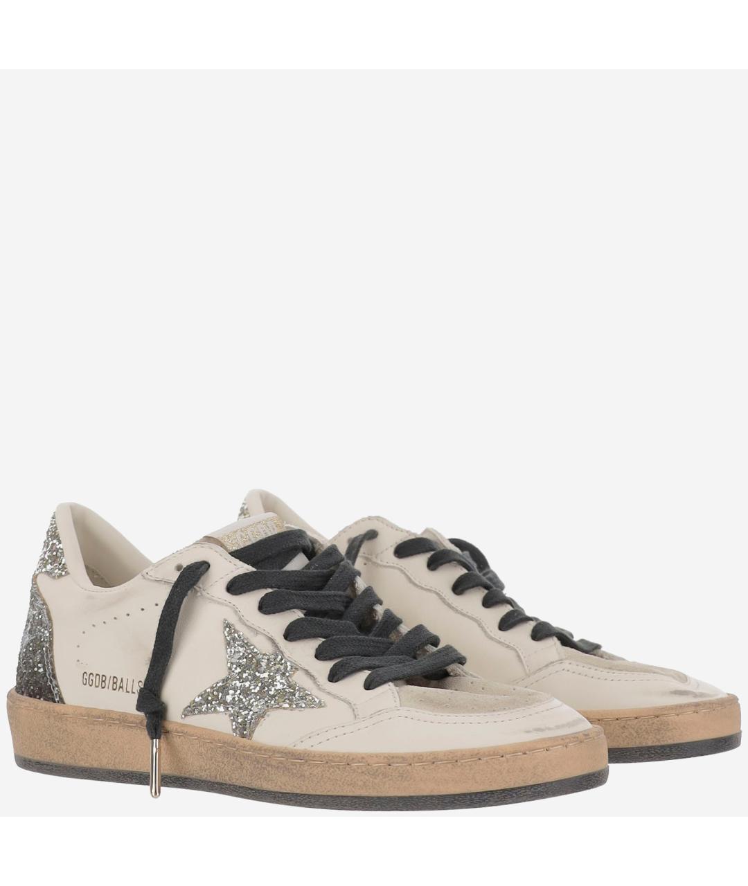 GOLDEN GOOSE DELUXE BRAND Бежевые кожаные кеды, фото 3