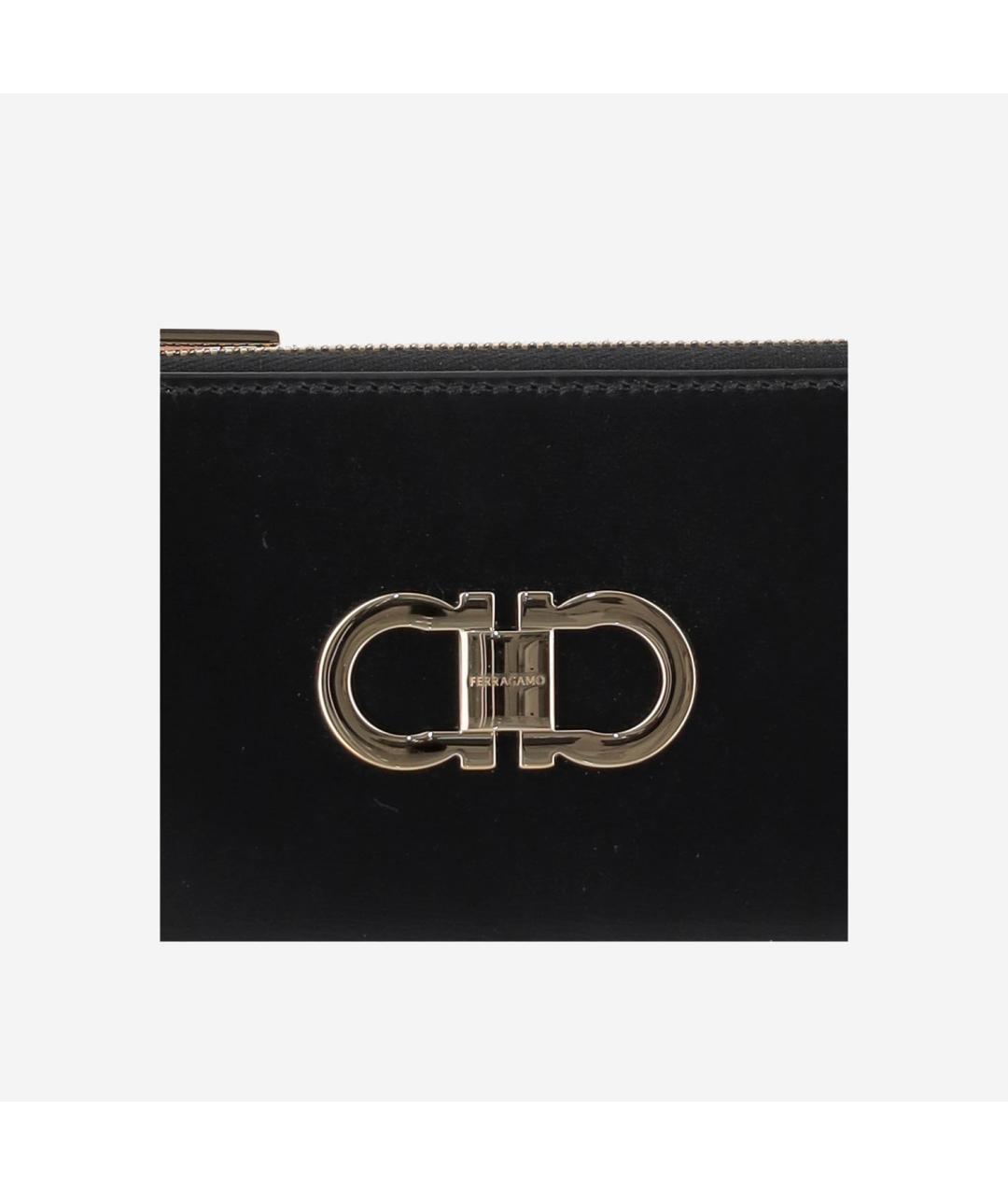FERRAGAMO Черный кожаный кошелек, фото 3
