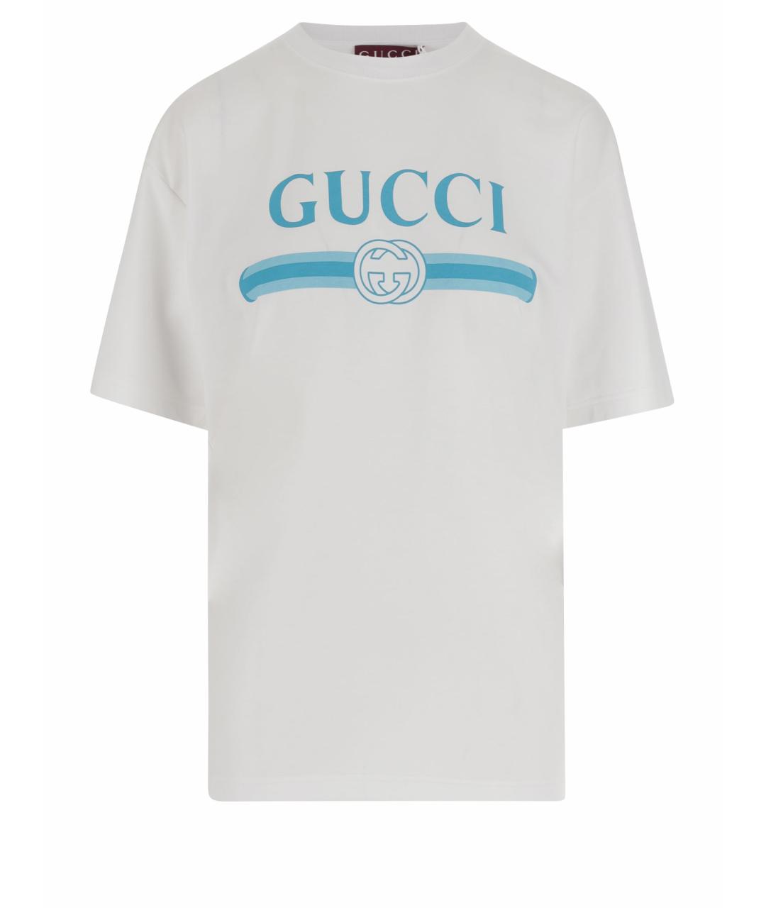 GUCCI Белая хлопковая футболка, фото 1