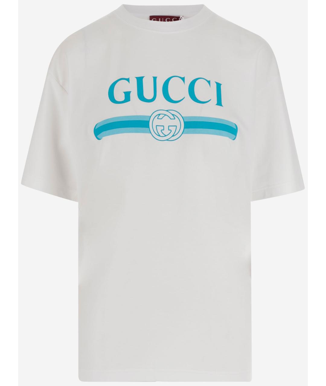 GUCCI Белая хлопковая футболка, фото 4