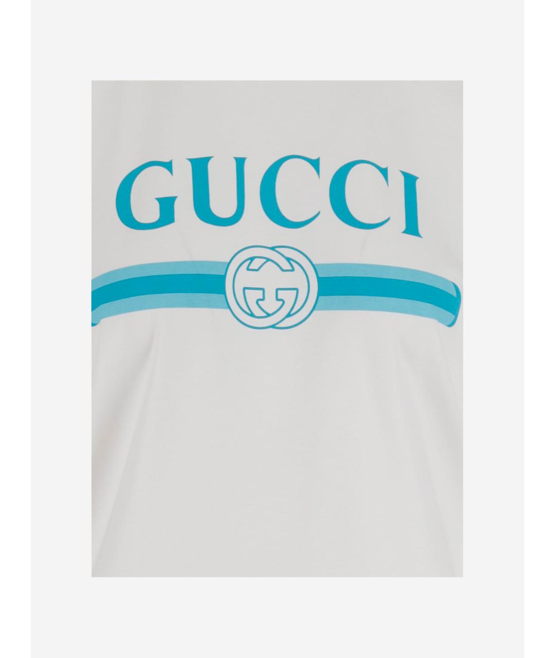 GUCCI Белая хлопковая футболка, фото 3