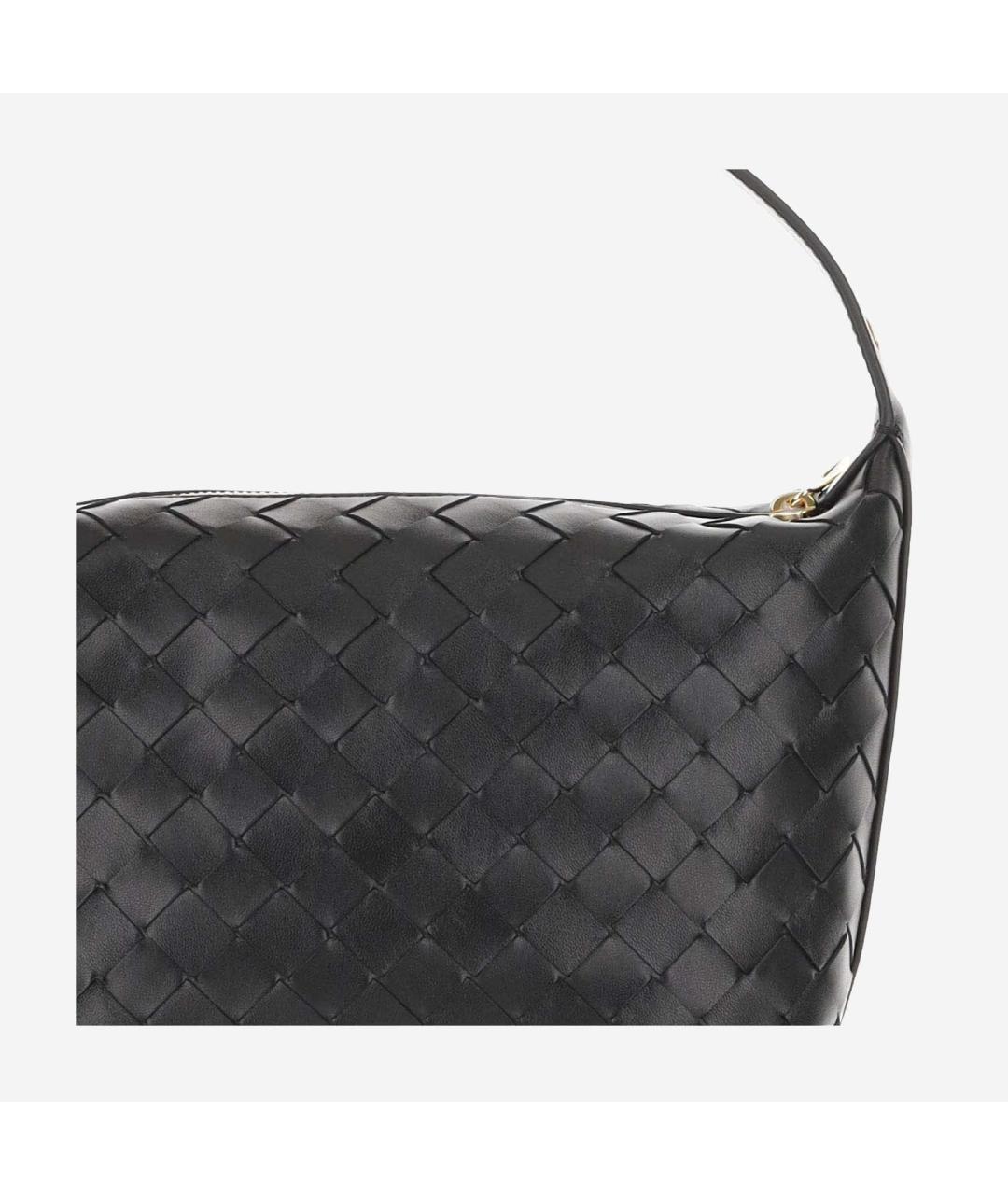 BOTTEGA VENETA Черная кожаная сумка через плечо, фото 5