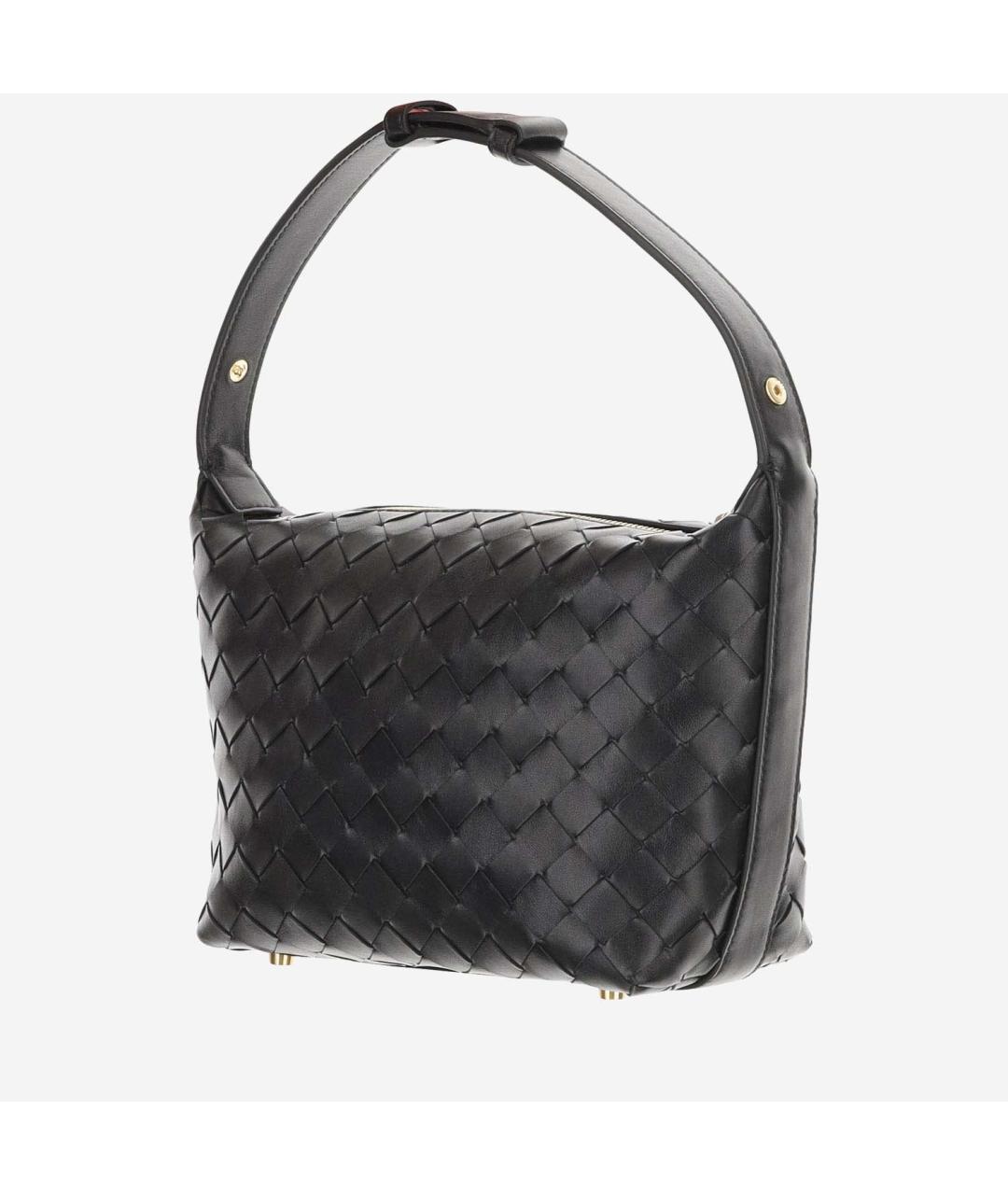 BOTTEGA VENETA Черная кожаная сумка через плечо, фото 3