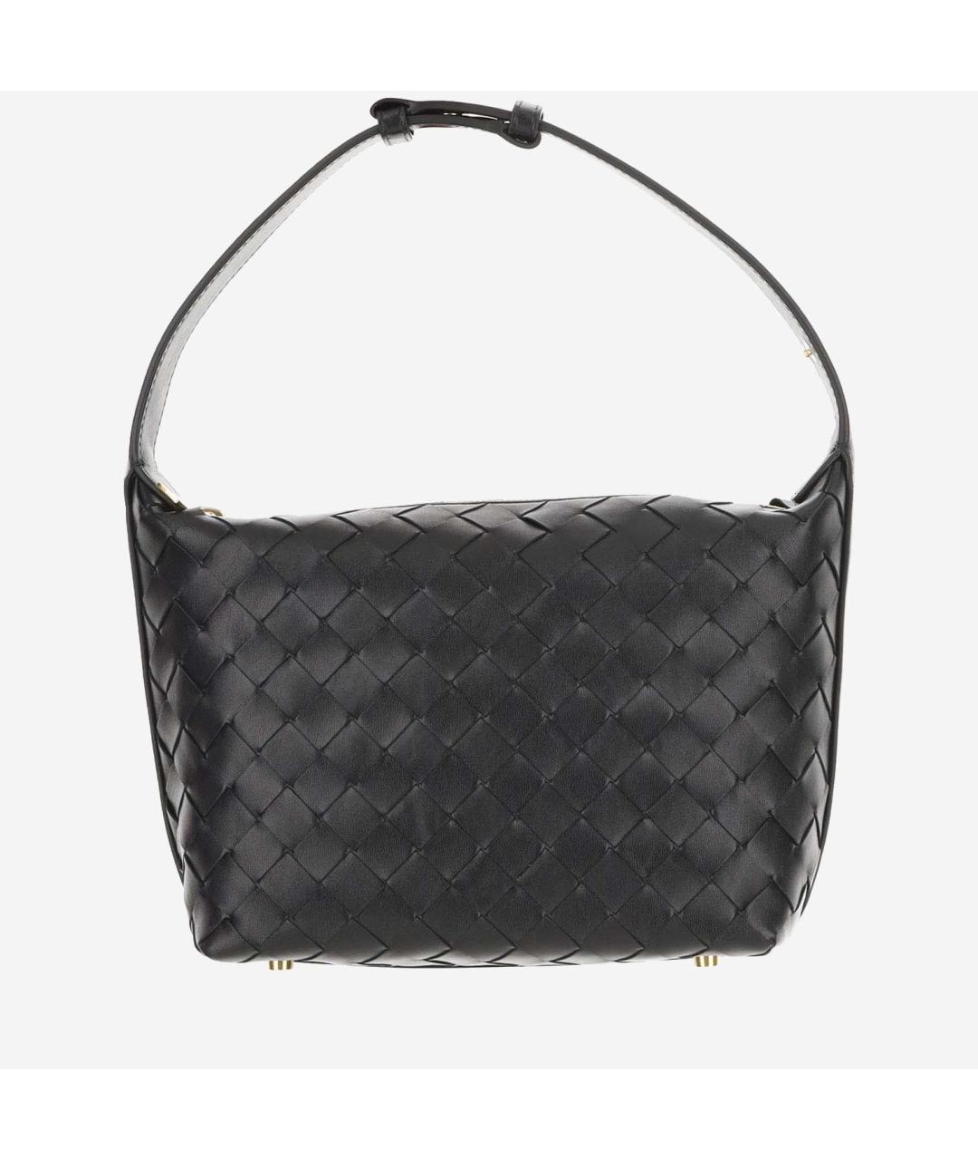BOTTEGA VENETA Черная кожаная сумка через плечо, фото 4