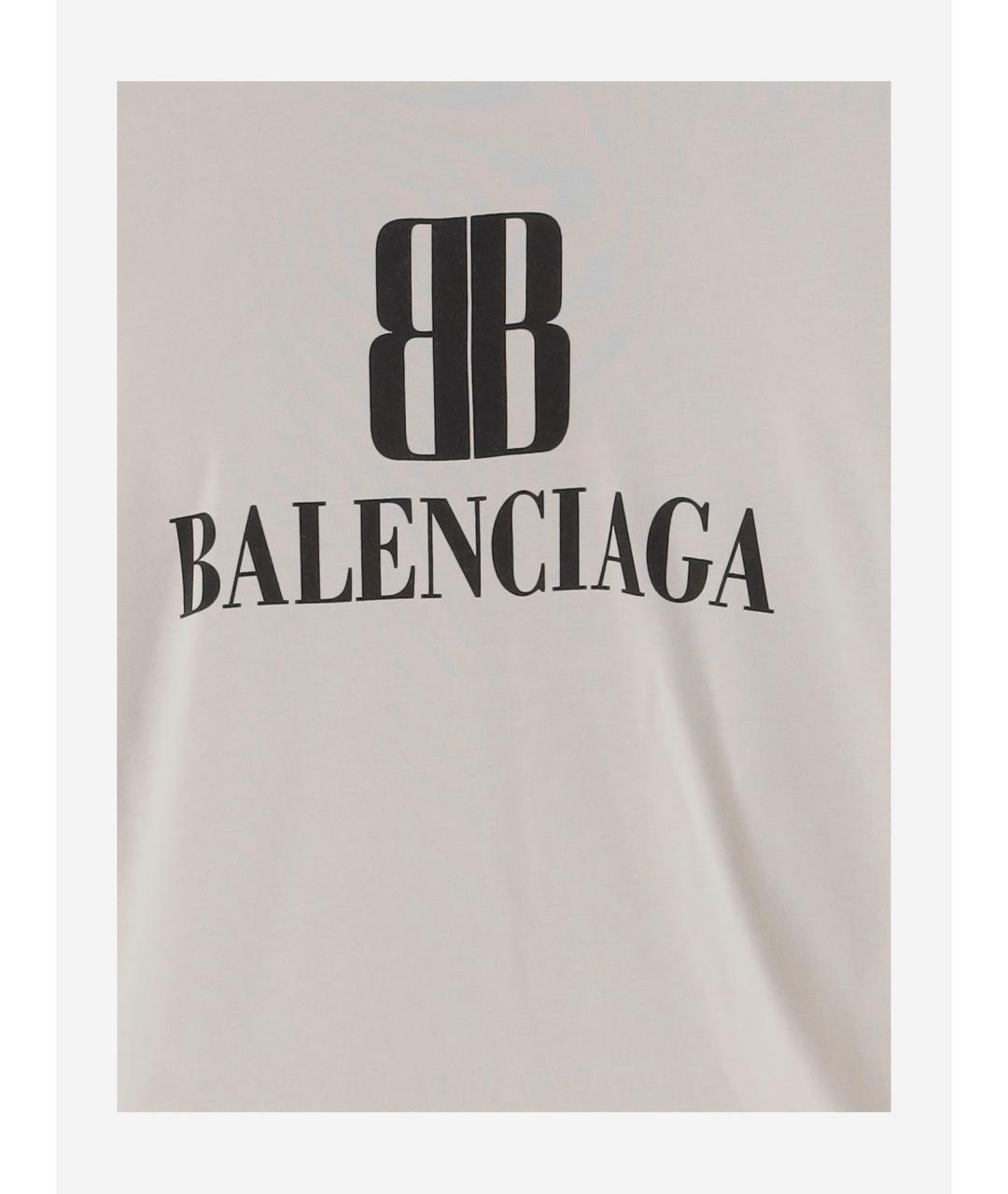 BALENCIAGA Белая хлопковая футболка, фото 3