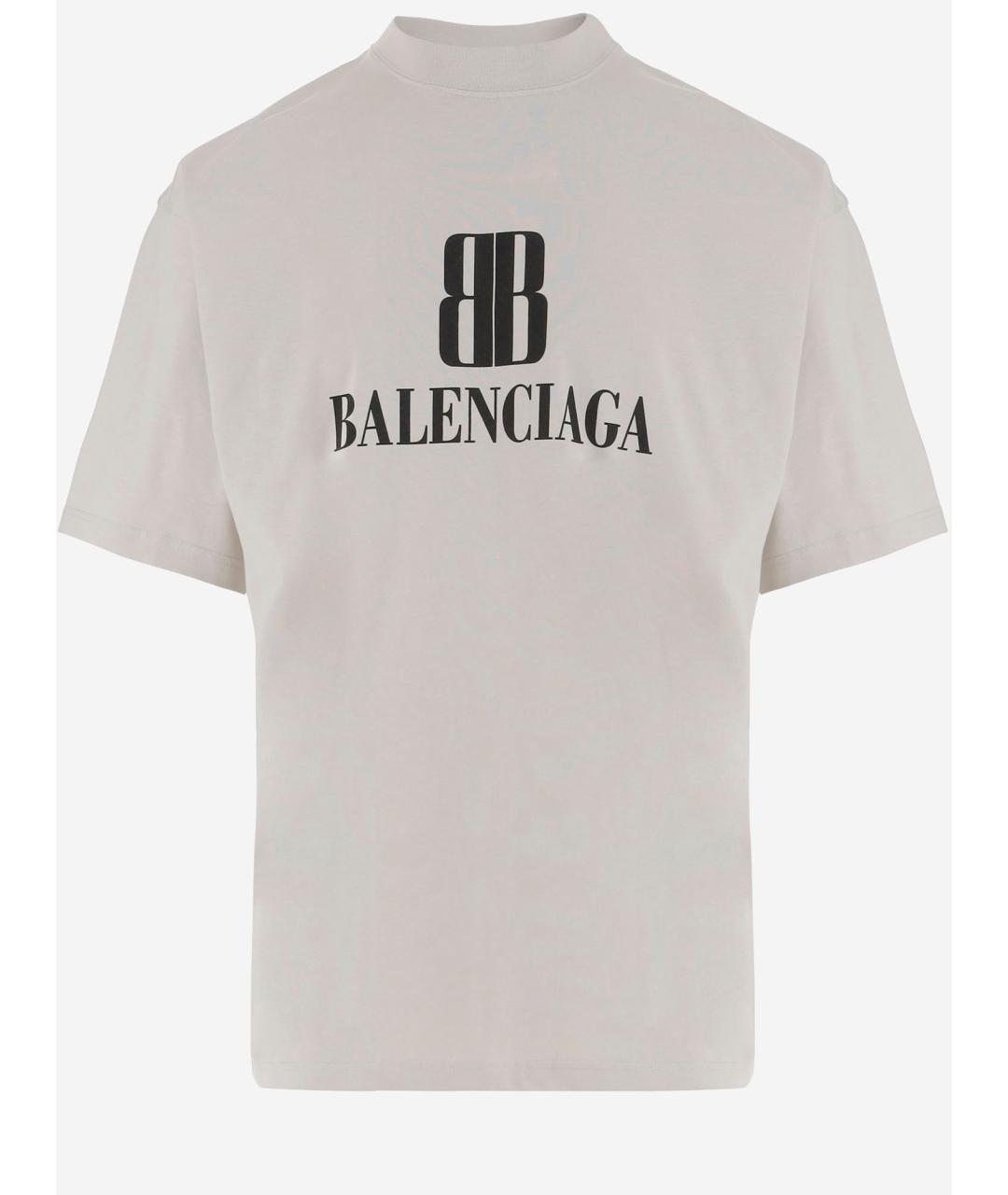 BALENCIAGA Белая хлопковая футболка, фото 4