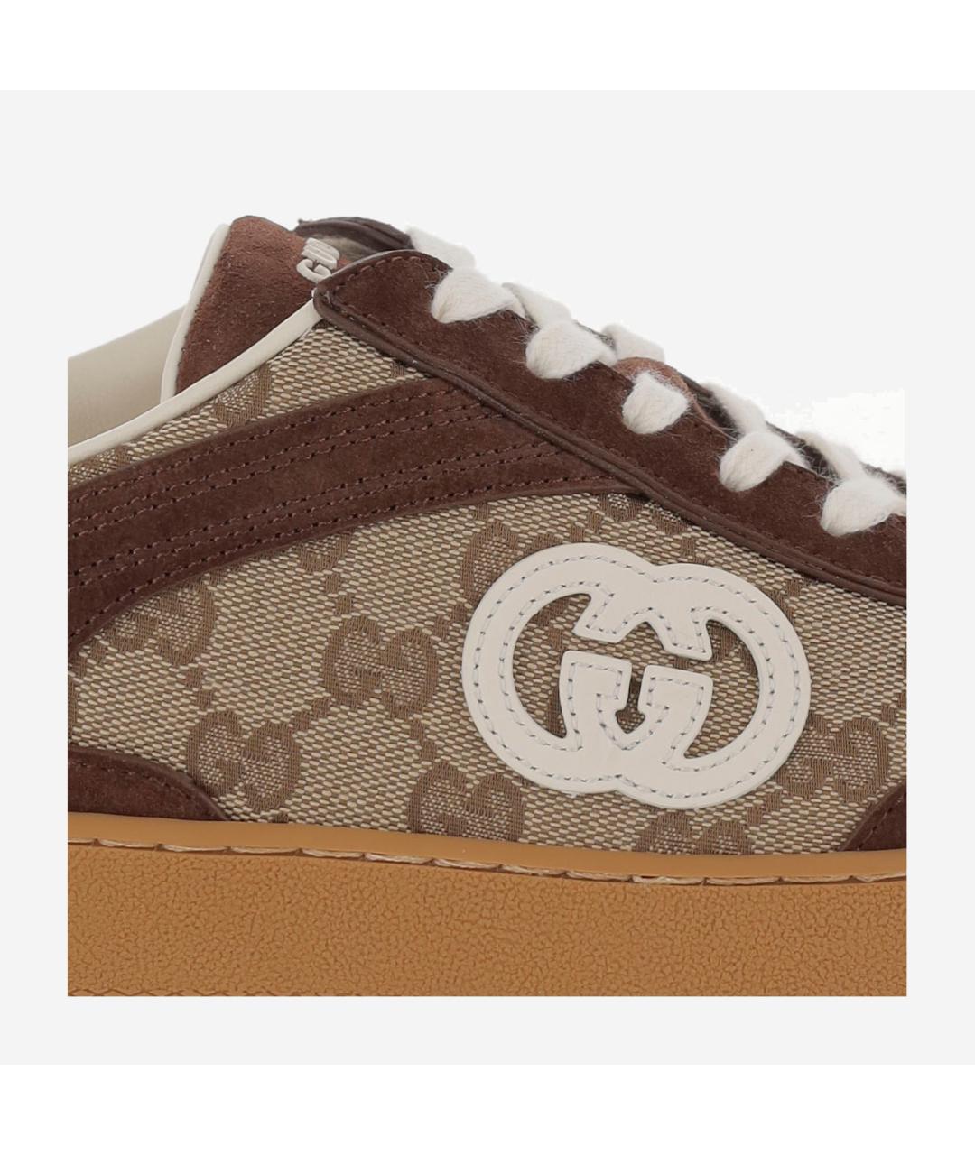GUCCI Коричневые низкие кроссовки / кеды, фото 5