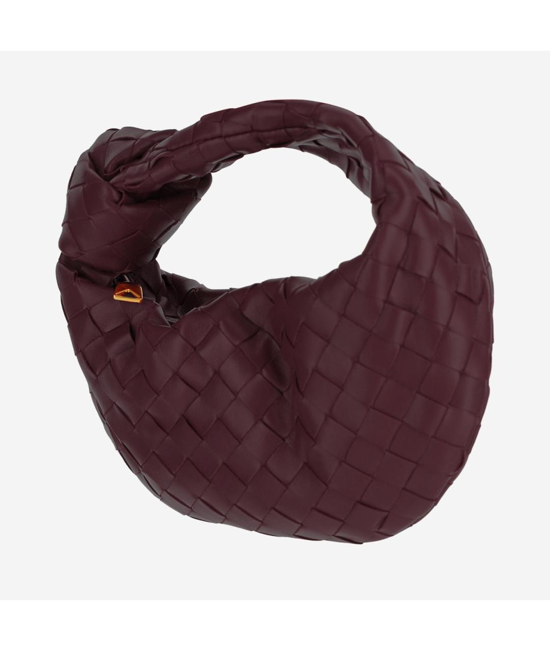 BOTTEGA VENETA Бордовая кожаная сумка с короткими ручками, фото 2