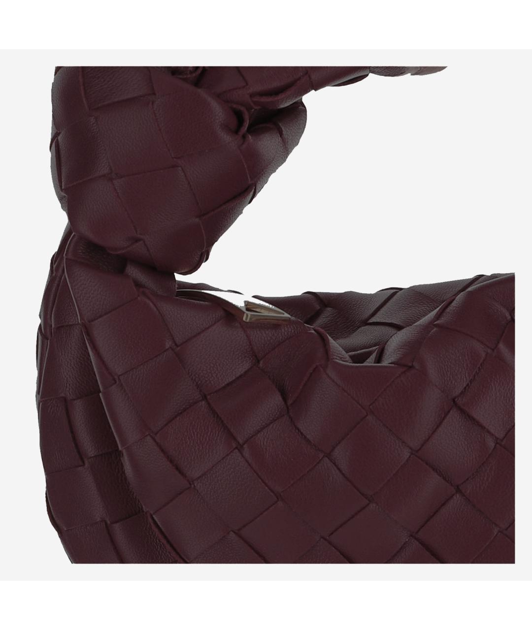 BOTTEGA VENETA Бордовая кожаная сумка с короткими ручками, фото 4