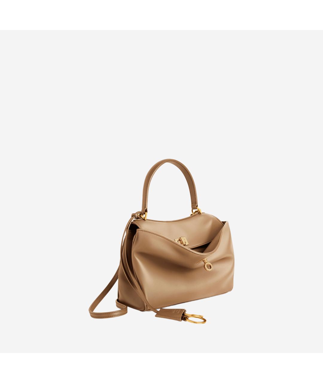 BALENCIAGA Бежевая кожаная сумка тоут, фото 2