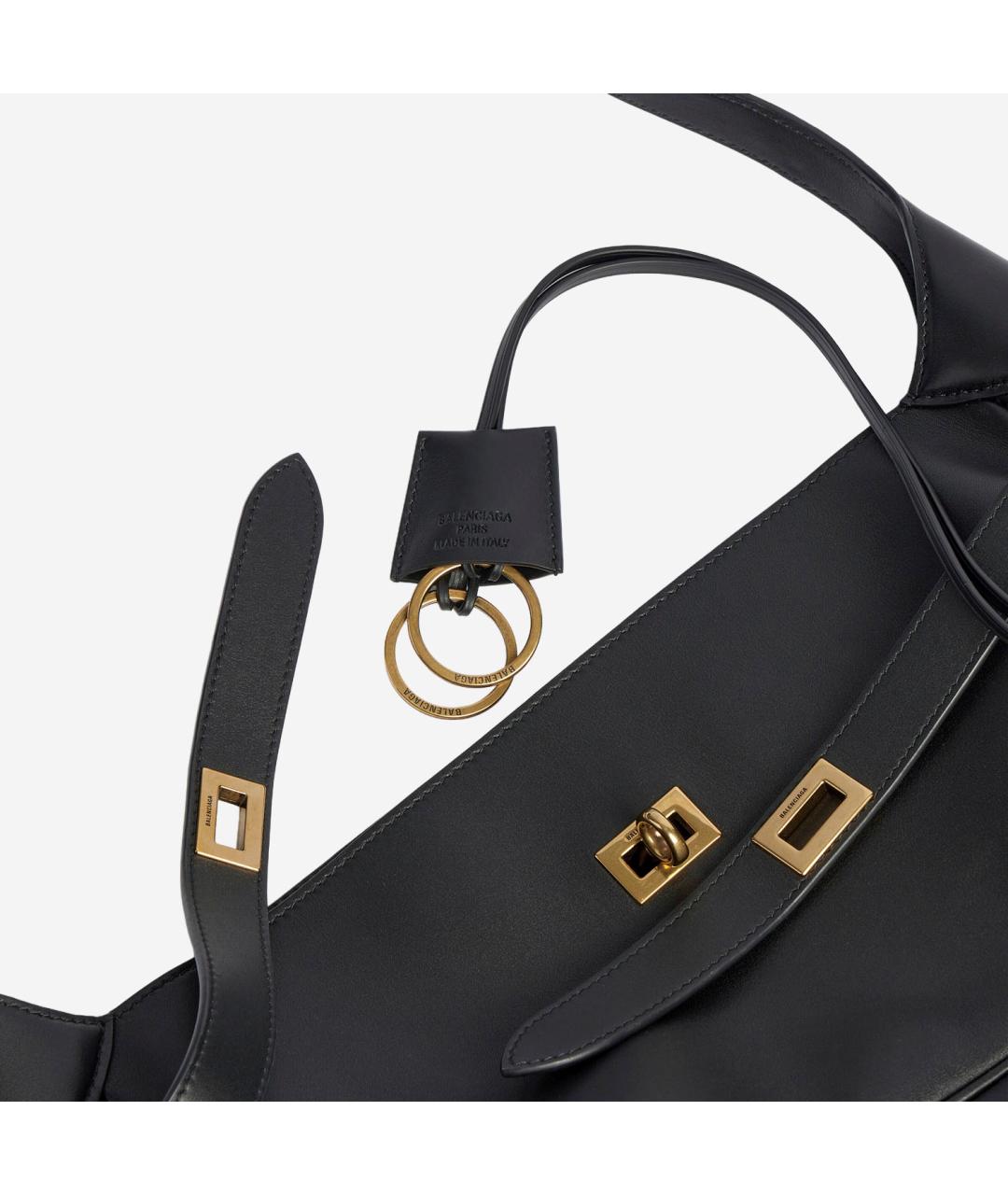 BALENCIAGA Черная кожаная сумка через плечо, фото 5