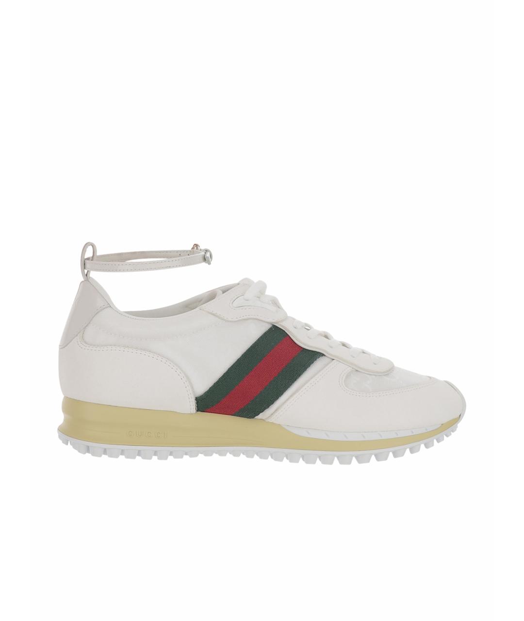 GUCCI Белые кожаные кроссовки, фото 1