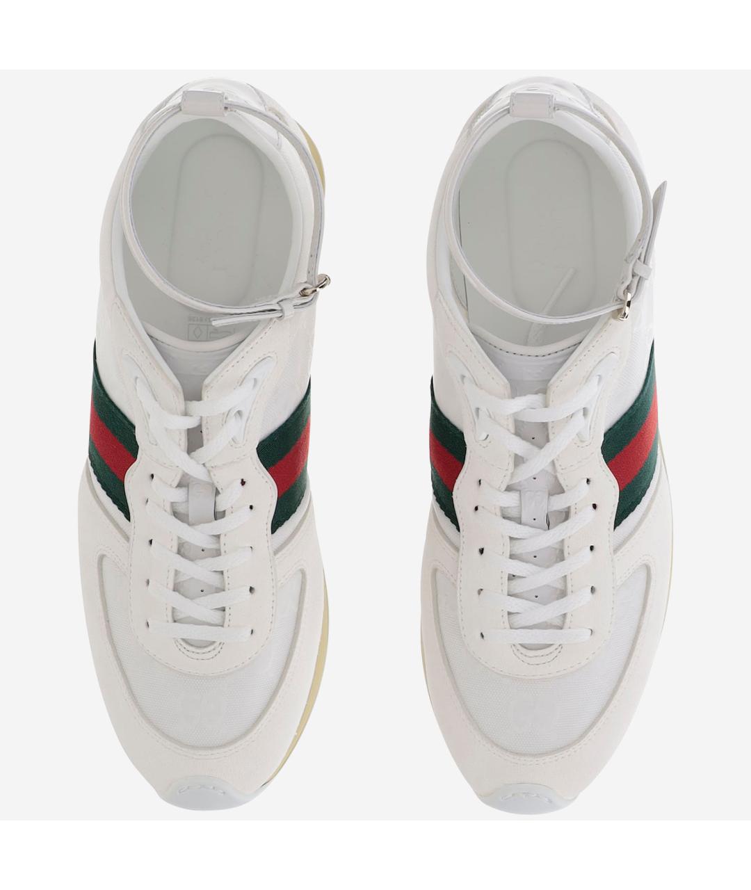 GUCCI Белые кожаные кроссовки, фото 2