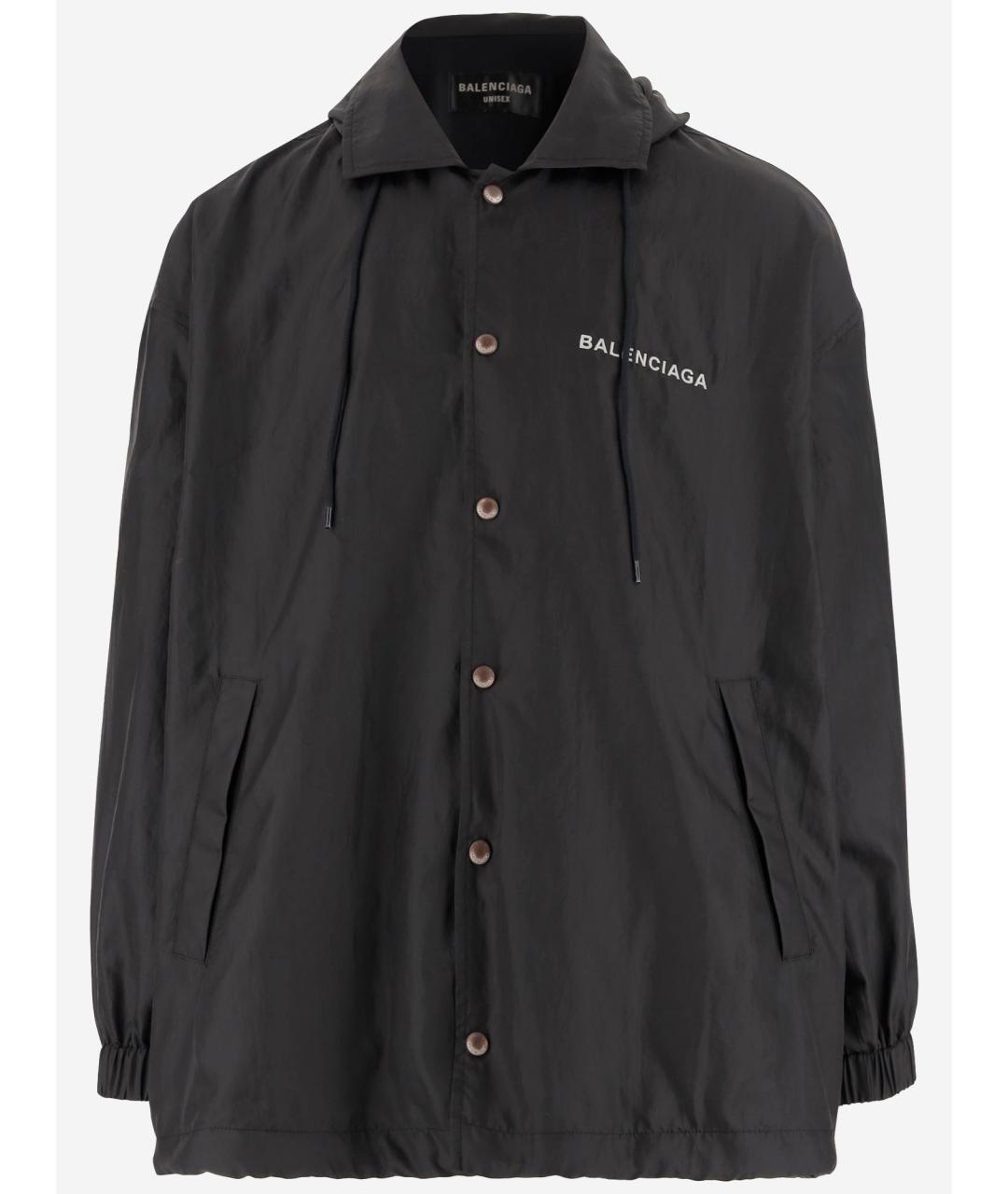 BALENCIAGA Черная полиэстеровая куртка, фото 5