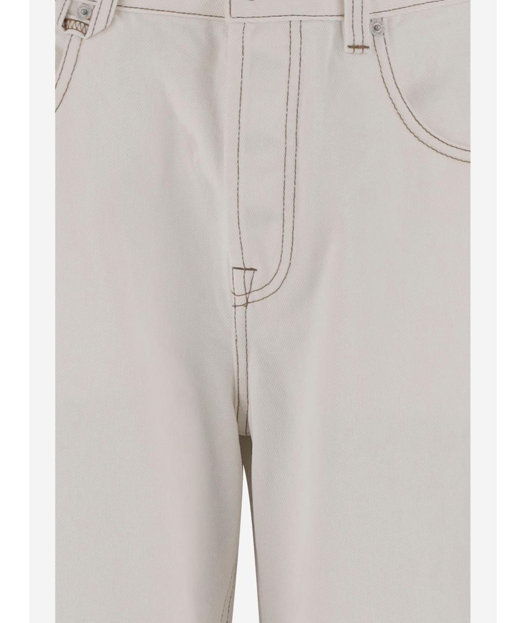 JACQUEMUS Белые хлопковые прямые джинсы, фото 3