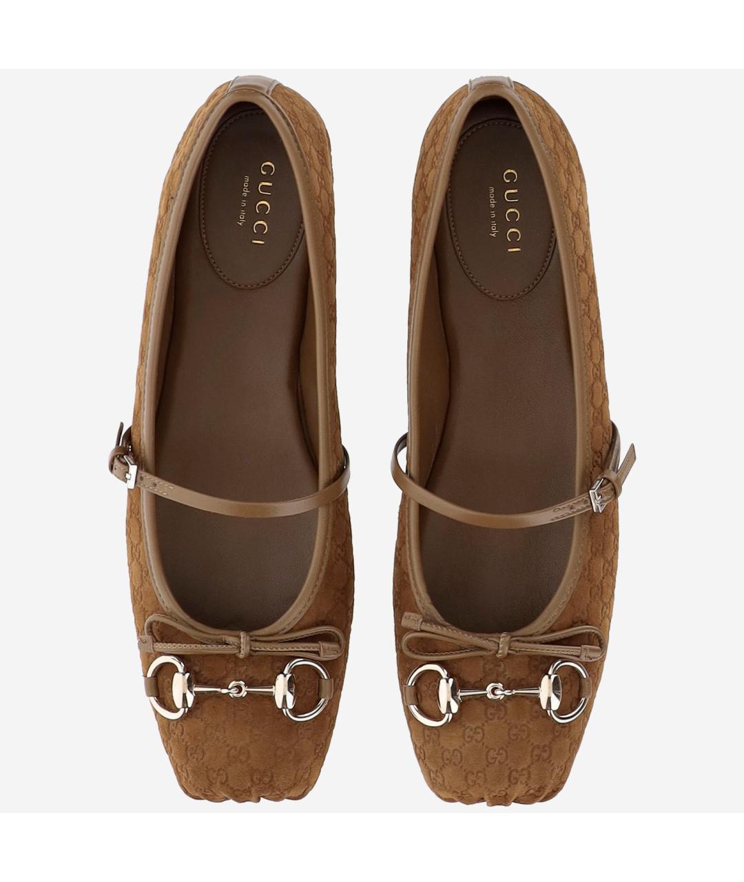 GUCCI Коричневые замшевые балетки, фото 2