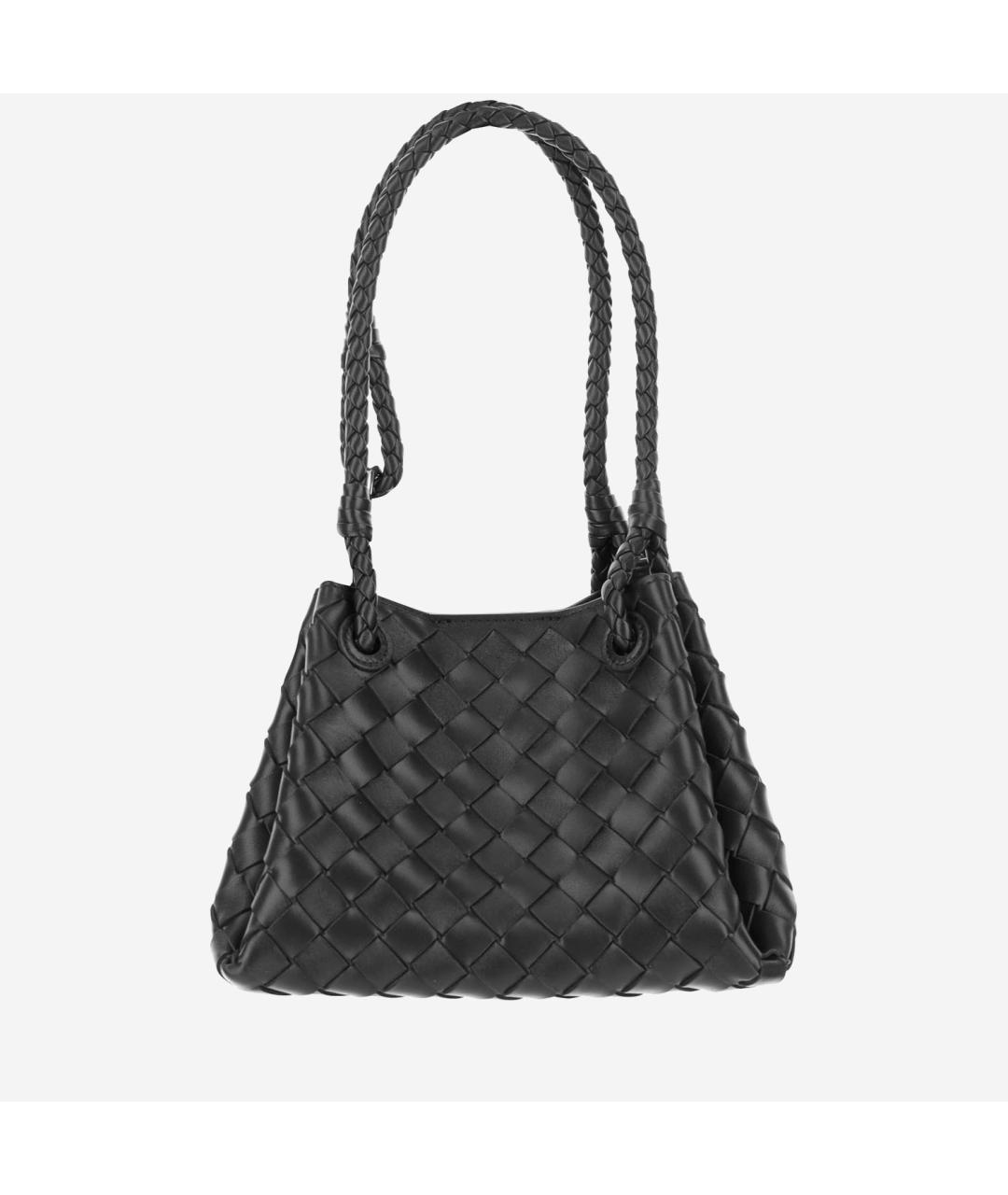 BOTTEGA VENETA Черная кожаная сумка через плечо, фото 3