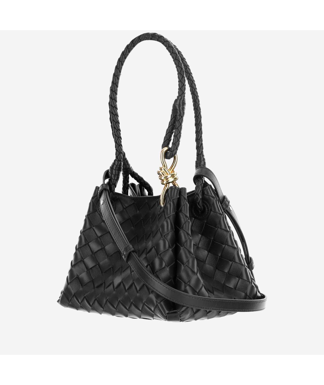 BOTTEGA VENETA Черная кожаная сумка через плечо, фото 2