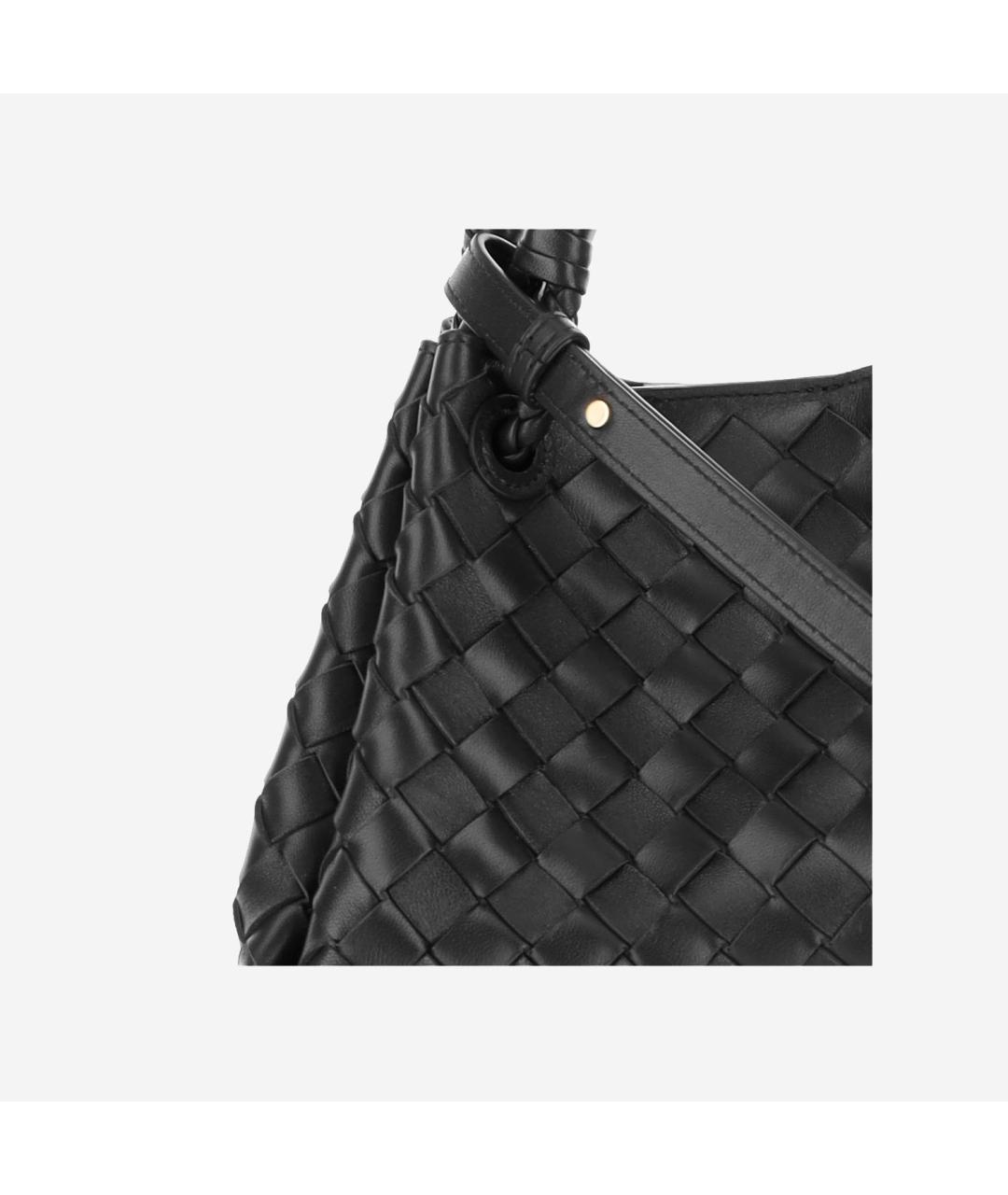 BOTTEGA VENETA Черная кожаная сумка через плечо, фото 4
