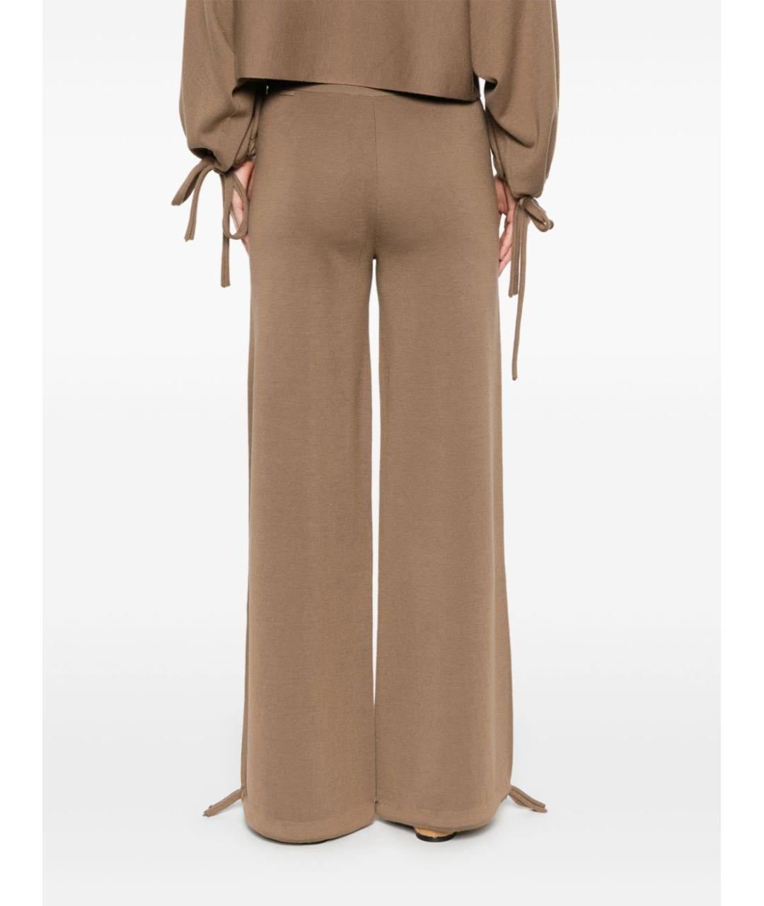 MAX MARA Бежевые шерстяные прямые брюки, фото 4