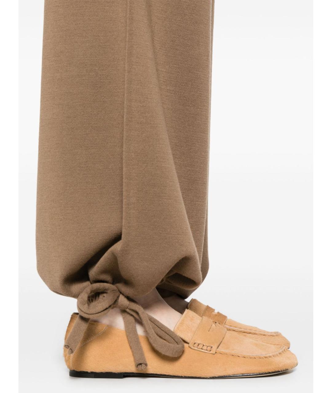 MAX MARA Бежевые шерстяные прямые брюки, фото 5