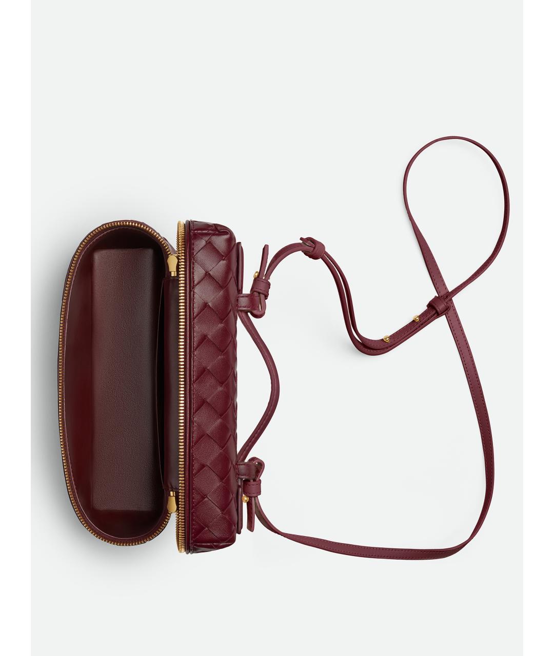 BOTTEGA VENETA Бордовая кожаная сумка через плечо, фото 3