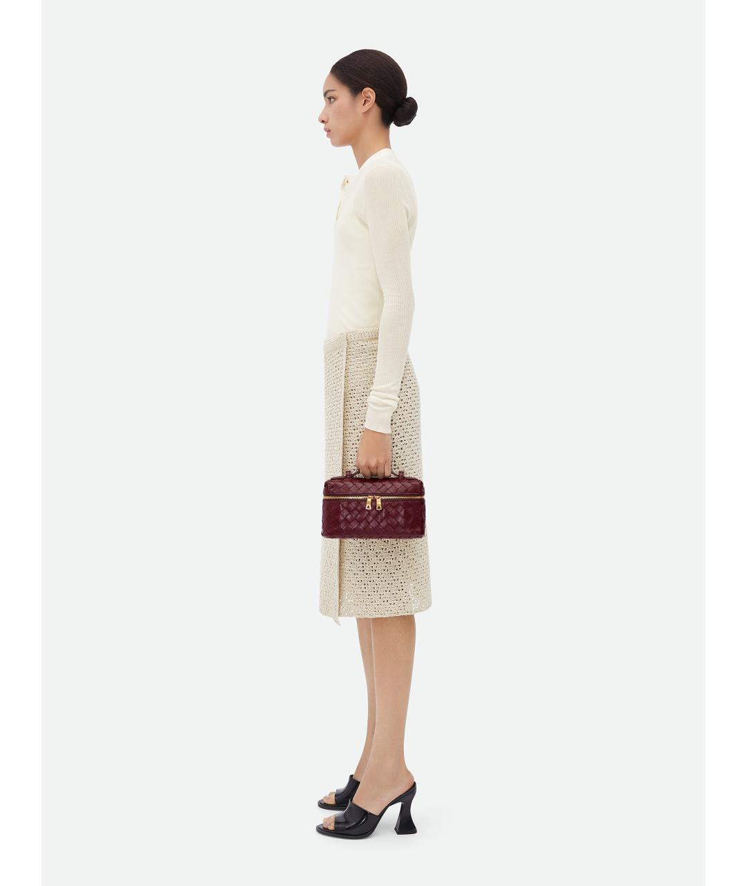 BOTTEGA VENETA Бордовая кожаная сумка через плечо, фото 6