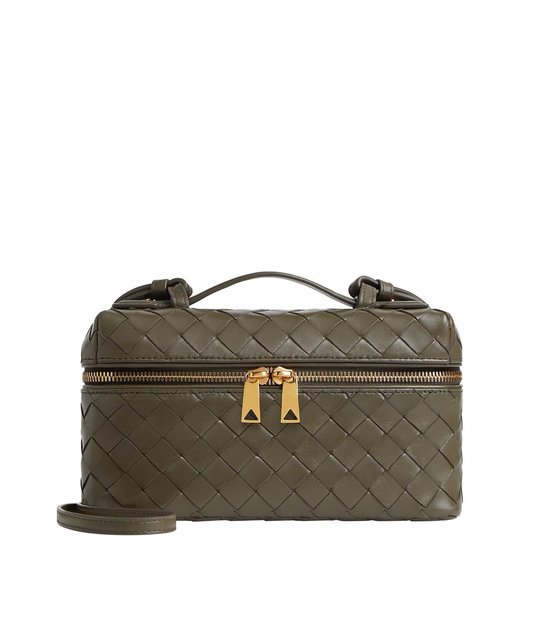 BOTTEGA VENETA Зеленая кожаная сумка с короткими ручками, фото 1