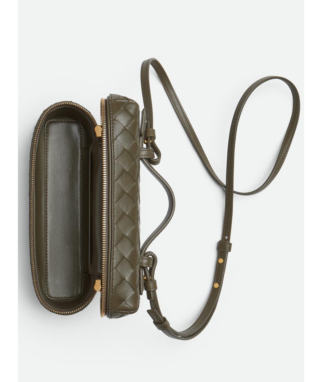 BOTTEGA VENETA Зеленая кожаная сумка с короткими ручками, фото 3