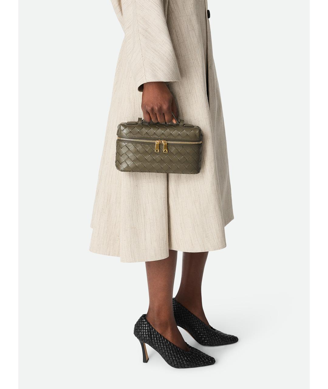 BOTTEGA VENETA Зеленая кожаная сумка с короткими ручками, фото 6