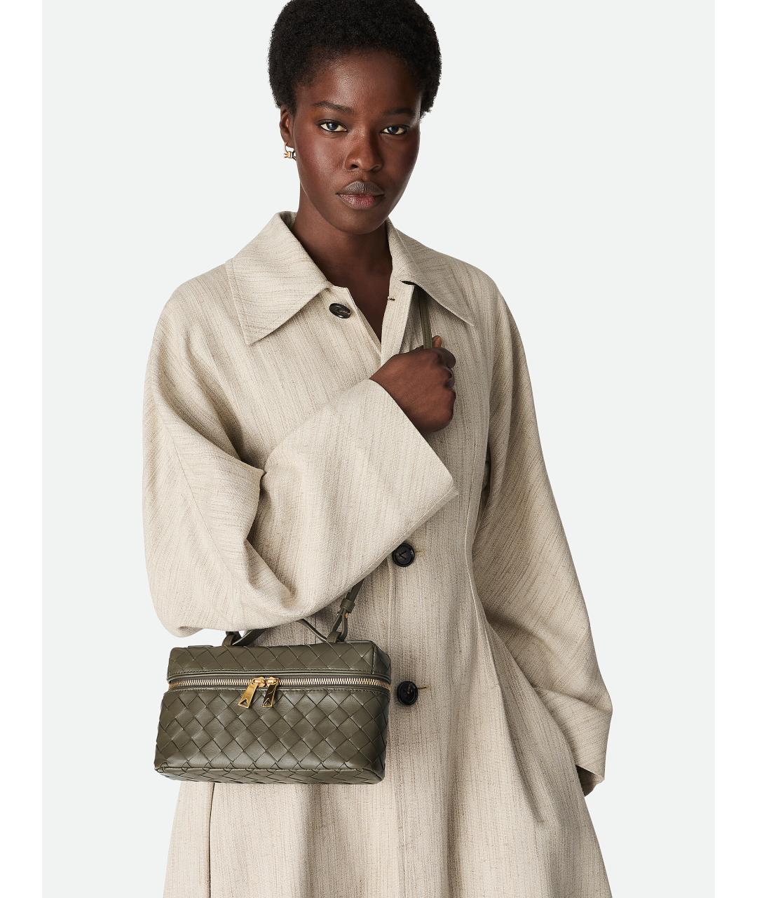 BOTTEGA VENETA Зеленая кожаная сумка с короткими ручками, фото 2