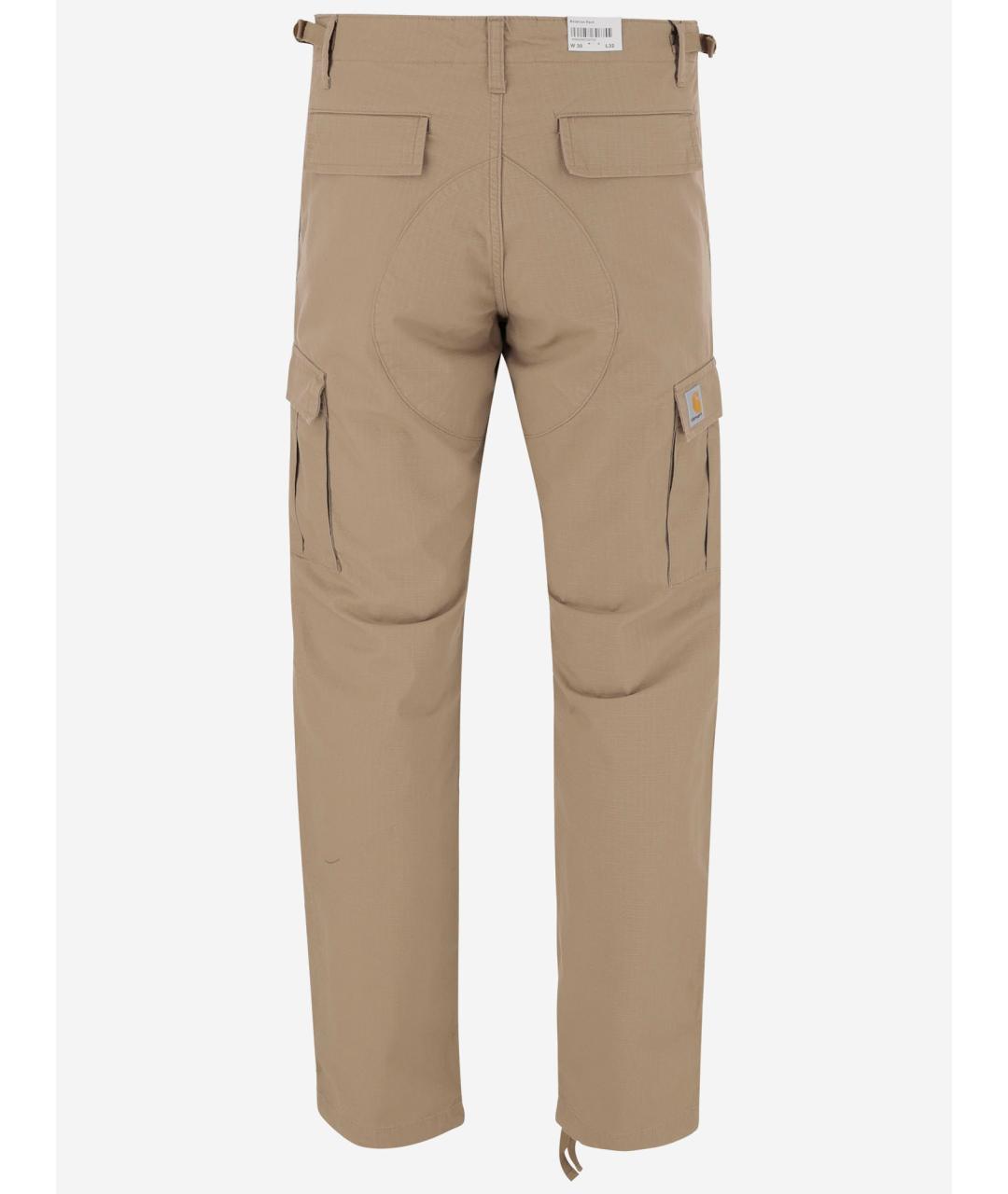 CARHARTT WIP Бежевые хлопковые повседневные брюки, фото 2
