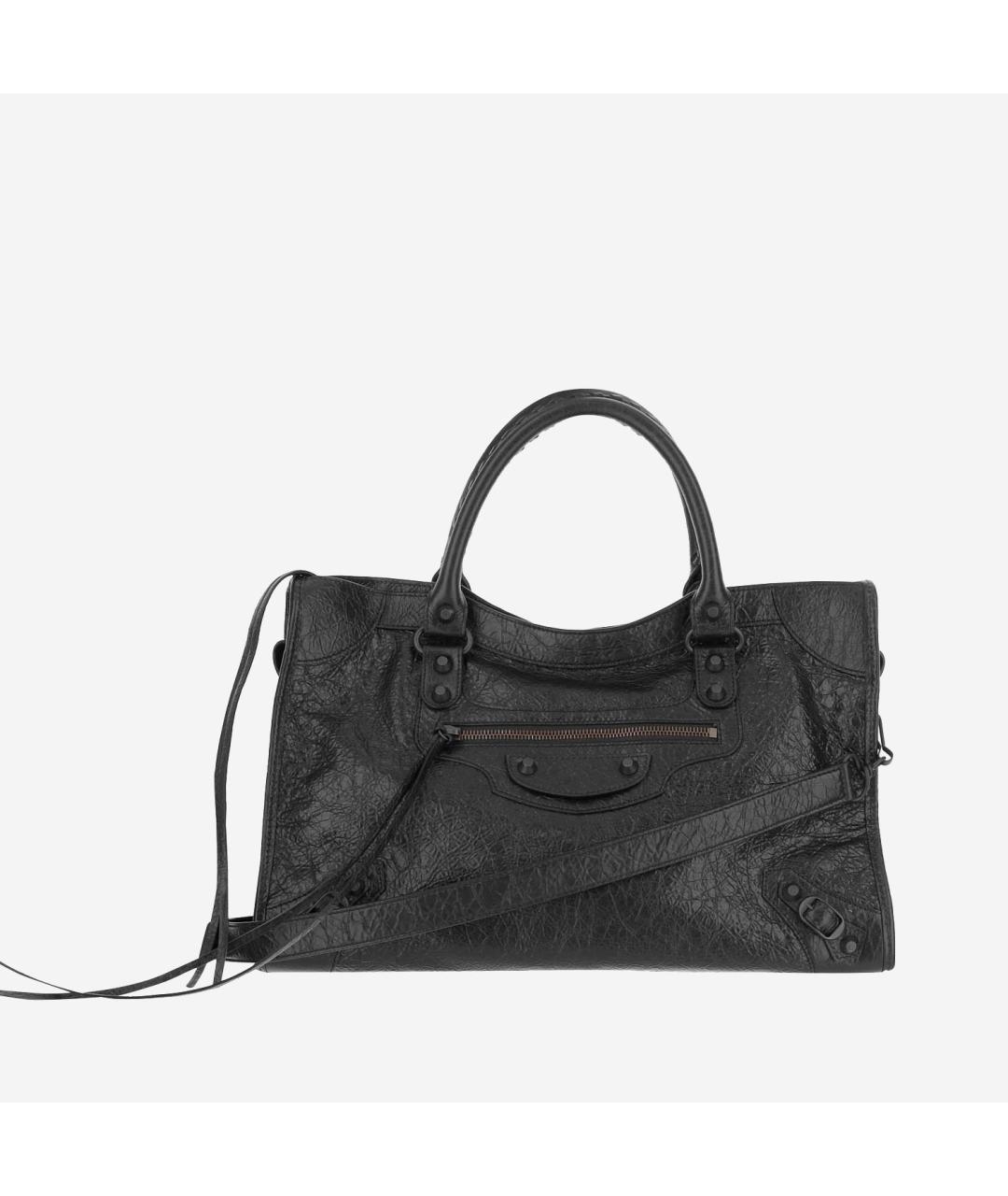 BALENCIAGA Черная кожаная сумка с короткими ручками, фото 5