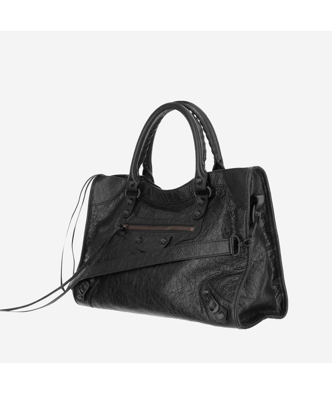 BALENCIAGA Черная кожаная сумка с короткими ручками, фото 2