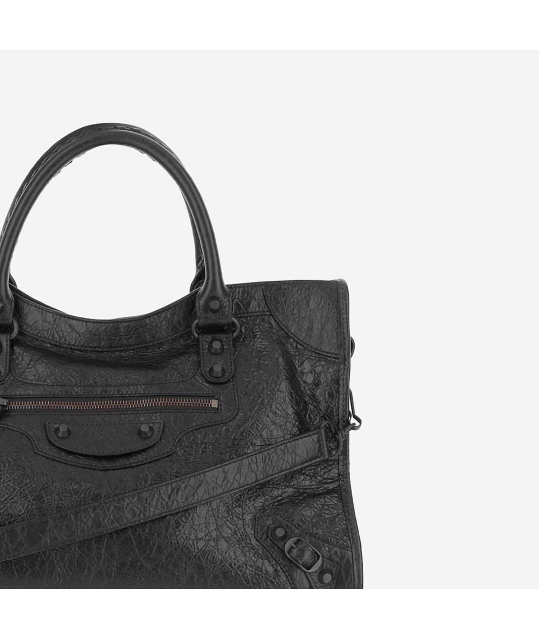 BALENCIAGA Черная кожаная сумка с короткими ручками, фото 4