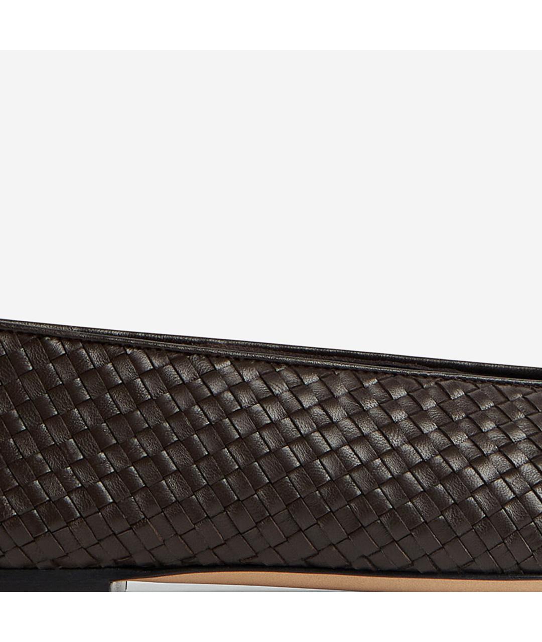 BOTTEGA VENETA Коричневые кожаные балетки, фото 5