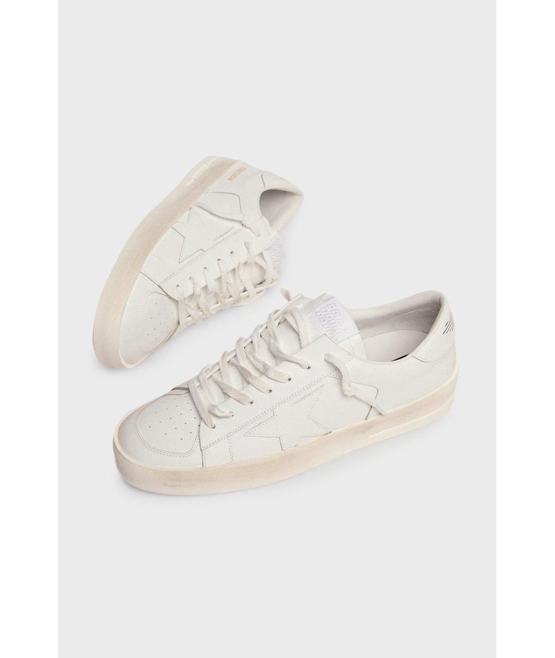 GOLDEN GOOSE DELUXE BRAND Белые кожаные низкие кроссовки / кеды, фото 3