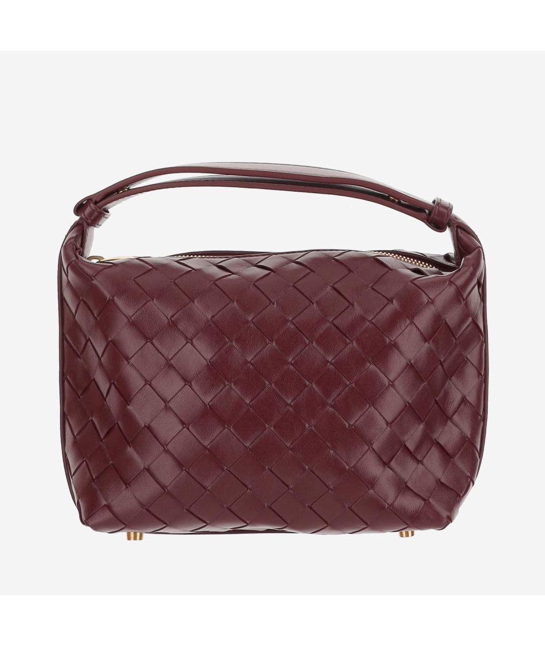 BOTTEGA VENETA Бордовая кожаная сумка с короткими ручками, фото 3