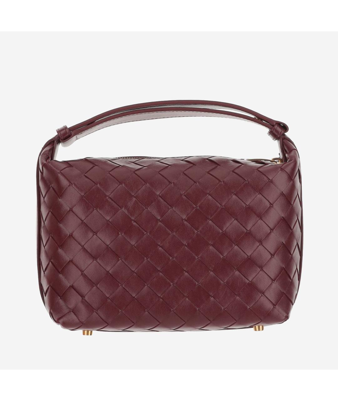 BOTTEGA VENETA Бордовая кожаная сумка с короткими ручками, фото 5