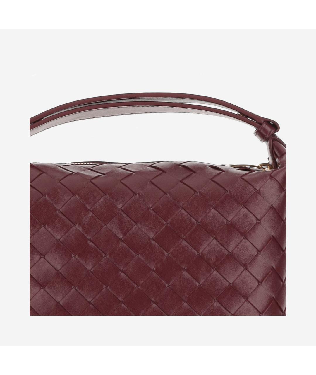 BOTTEGA VENETA Бордовая кожаная сумка с короткими ручками, фото 4