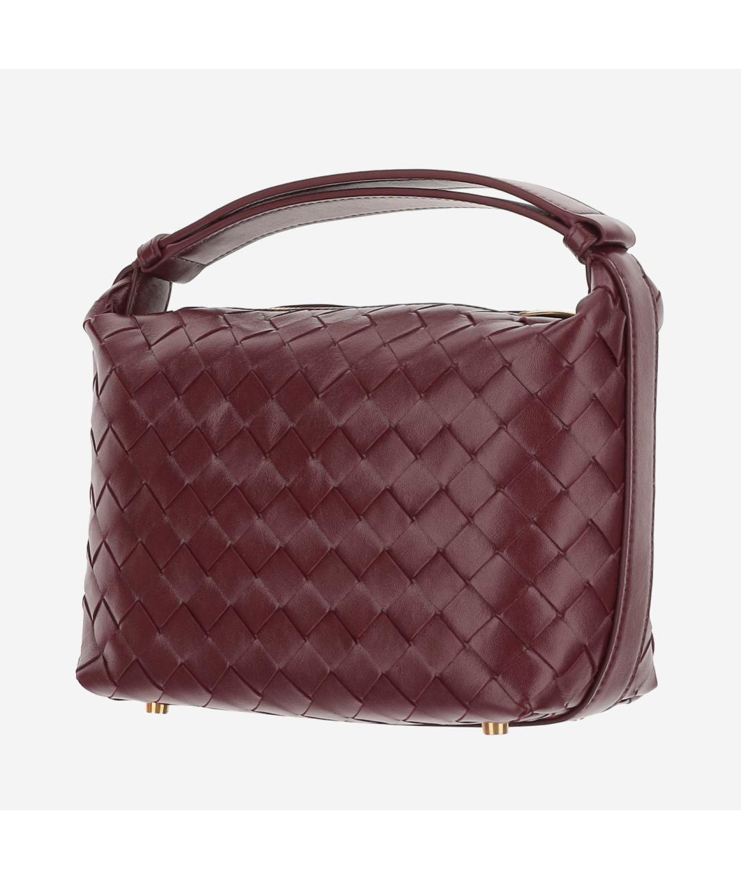 BOTTEGA VENETA Бордовая кожаная сумка с короткими ручками, фото 2