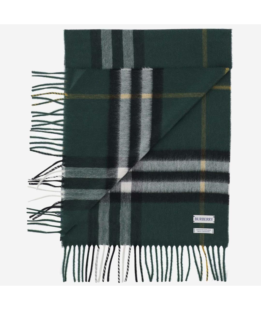 BURBERRY Зеленый кашемировый шарф, фото 2