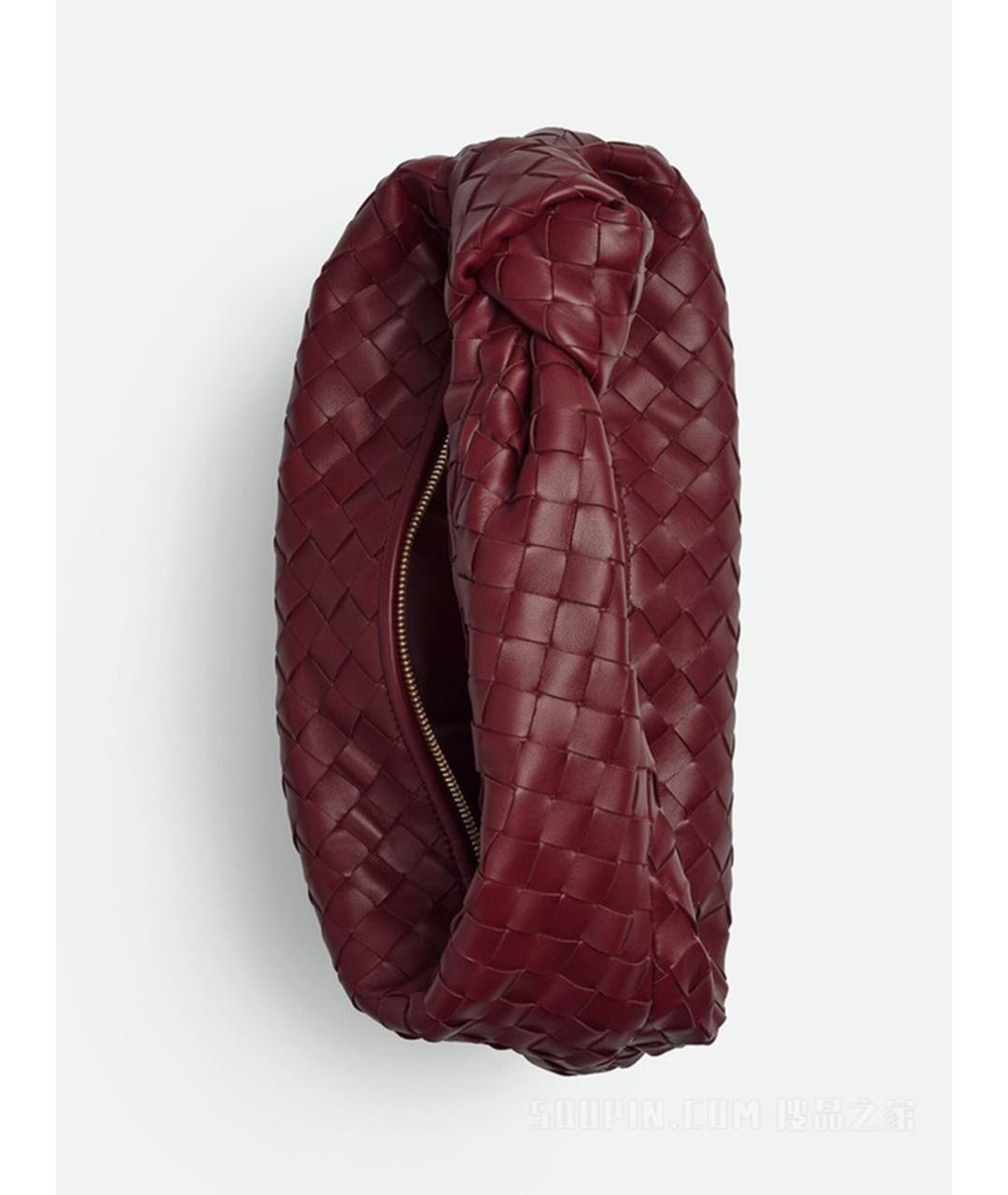 BOTTEGA VENETA Бордовая кожаная сумка с короткими ручками, фото 3