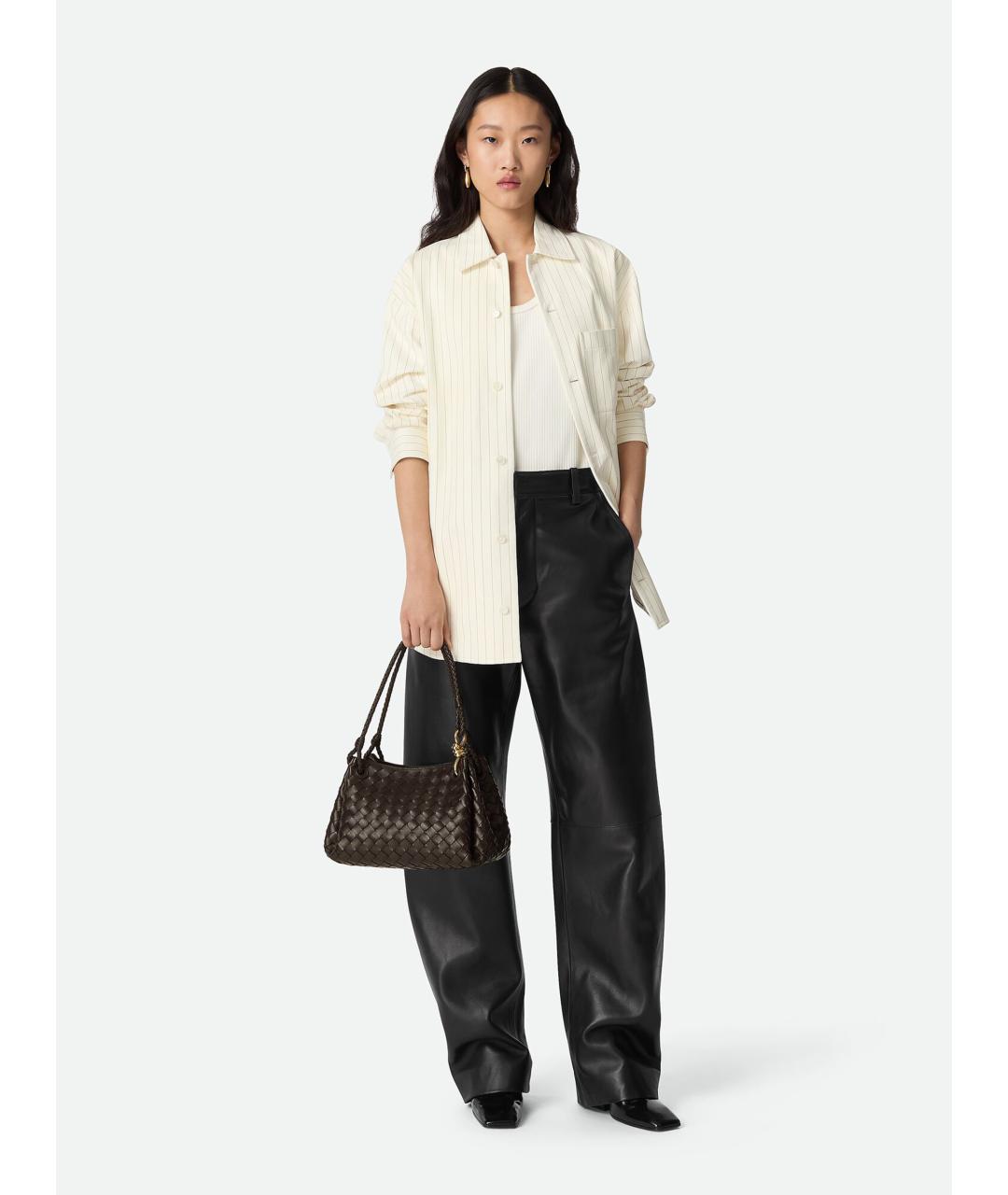 BOTTEGA VENETA Коричневая кожаная сумка через плечо, фото 2
