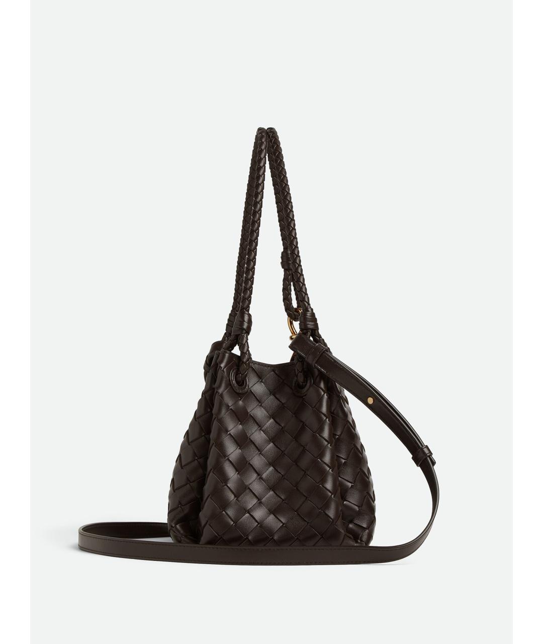 BOTTEGA VENETA Коричневая кожаная сумка через плечо, фото 4