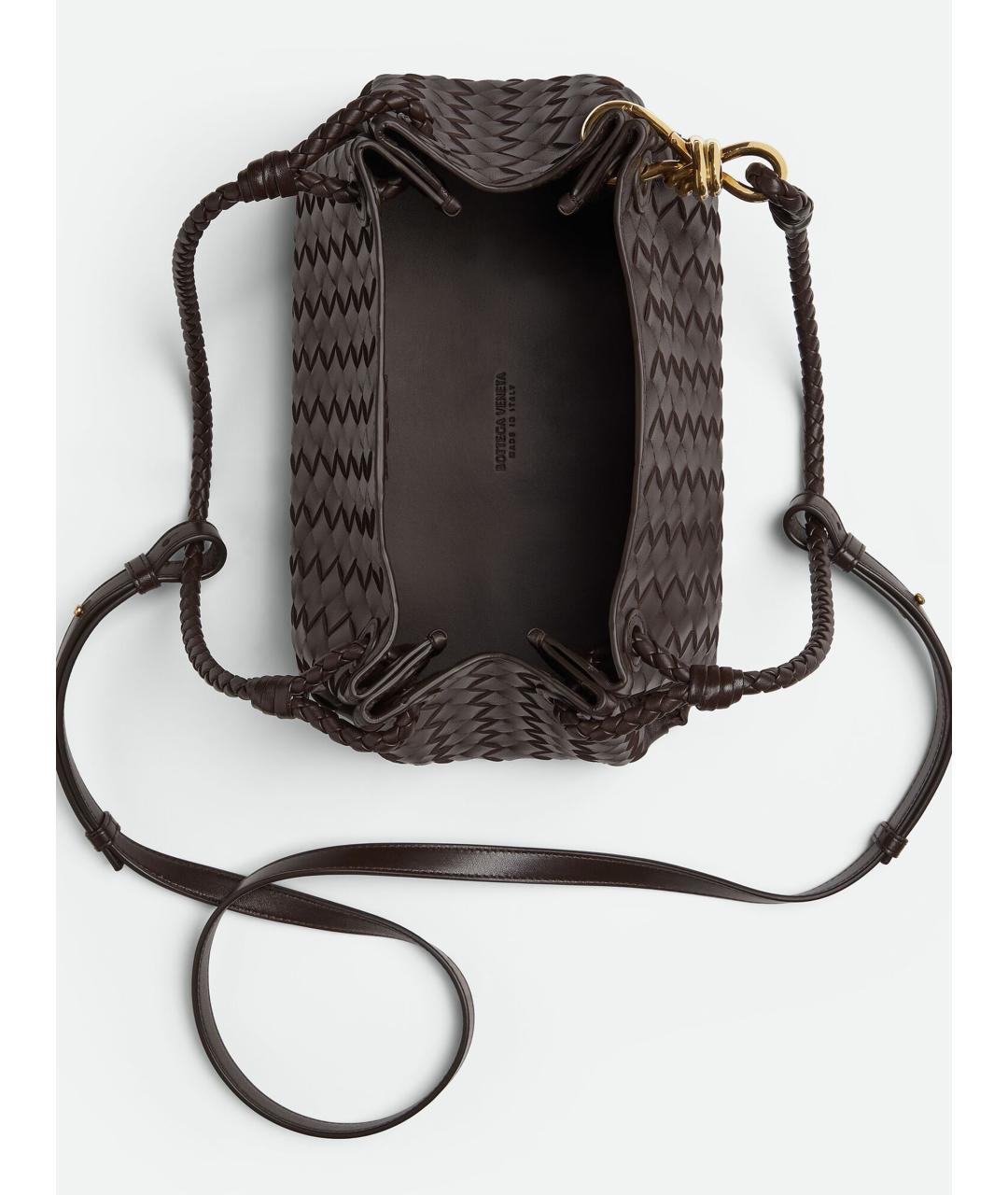 BOTTEGA VENETA Коричневая кожаная сумка через плечо, фото 3
